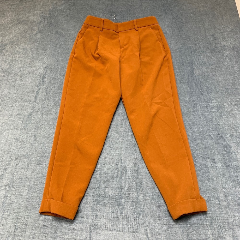 Banana Republic Dress Pants Womens 2 28x26 Rust Stretch Office Wear Cuffed Hem